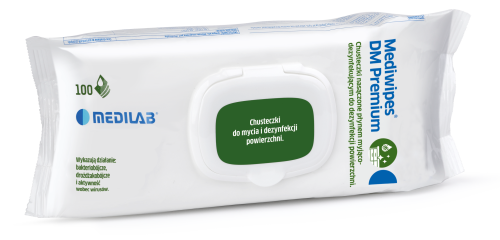 Mediwipes DM PREMIUM - flow-pack 100 szt. - bezalkoholowe chusteczki