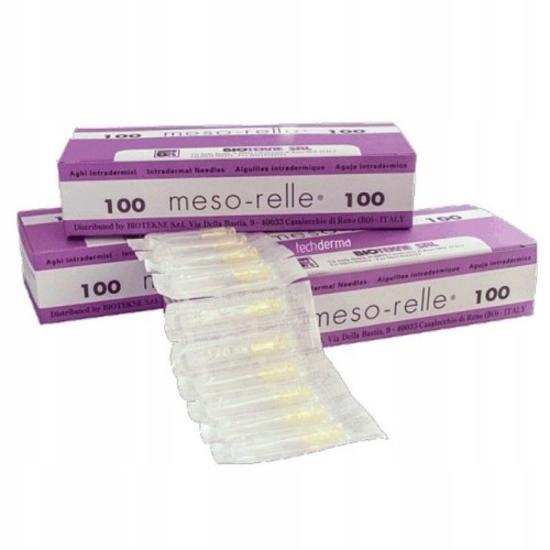Igły do mezoterapii igłowej MesoRelle 31G -100 szt- 0,26x12 mm